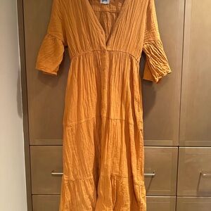 Pact Orange Midi Dress